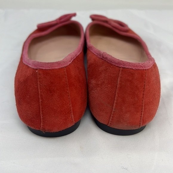 Kate Spade Sz 7 Coral Pink Suede Ballet Slippers Flats Slip on Shoes - Picture 4 of 11